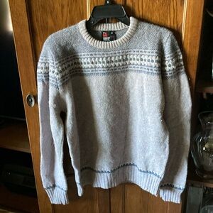 Classic Gray Fair Isle Crewneck Sweater